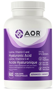 Lysine, Vitamin C & Hyaluraonic Acid 224mg (60 VeggieCaps) AOR