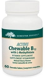Active Chewable B12 with L-Methylfolate (60 Chewable Tablets)