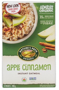 Apple Cinnamon Instant Oatmeal Box (8 packets) Natures Path