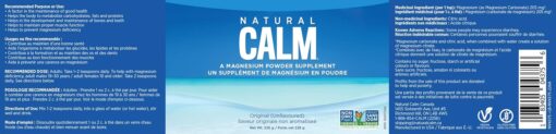 Natural Calm Mag label