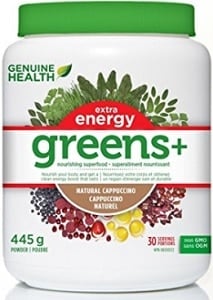 Genuine Health greens+ extra energy - Natural Cappuccino (445g)
