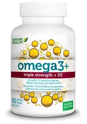 Genuine Health omega3 triple strength + D3 (60 Softgels)