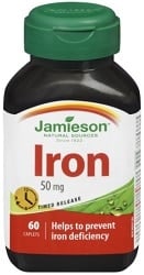 Jamieson Iron 50mg Timed Release (60 Caplets)
