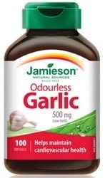 Jamieson Odorless Garlic 500mg (100 Softgels)