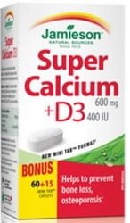 Jamieson Super Calcium 600mg + Vitamin D3 400 UI (60+15 Caplets)