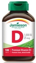 Jamieson Vitamin D 100 IU 250mcg (100 Tablets)