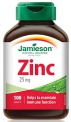 Jamieson Zinc 25mg (100 Tablets)