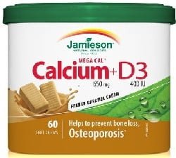 Mega Cal Calcium 650mg + D3 400 UI Soft Chews - French Caramel Cream