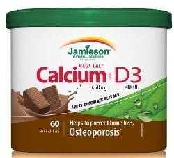 Mega Cal Calcium 650mg +D3 400 UI Soft Chews - Swiss Chocolate