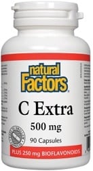 Natural Factors C Extra 500mg Plus 250mg Bioflavonoids (90 Capsules)