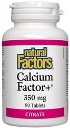 Natural Factors Calcium Factor+ 350mg Citrate (90 Tablets)
