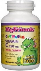 Natural Factors Chewable Vitamin C 250mg - Tangy Orange (90 Chewable Tablets)