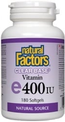 Natural Factors Clear Base Vitamin E 400 IU Natural Source (180 Softgels)