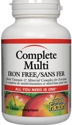Natural Factors Complete Multi Iron Free (180 Tablets)