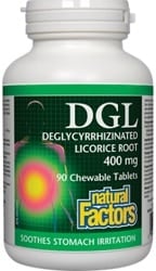 Natural Factors DGL Deglycyrrhizinated Licorice Root 400mg (90 Chewable Tablets)