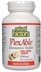 Natural Factors FlexAble Glucosamine Sulfate 500mg (180 Capsules)