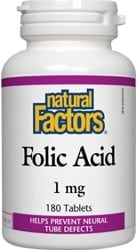 Natural Factors Folic Acid 1mg (180 Tablets)