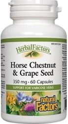 Natural Factors HerbalFactors Horse Chestnut & Grape Seed 350mg (60 Capsules)