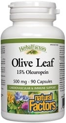 Natural Factors HerbalFactors Olive Leaf 500mg (90 Capsules)