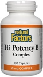 Natural Factors Hi Potency B Complex 50mg (180 Capsules)
