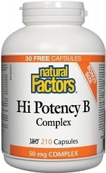 Natural Factors Hi Potency B Complex 50mg (210 Capsules)