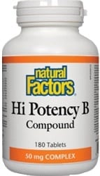 Natural Factors Hi Potency B Compound 50mg (180 Tablets)