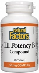 Natural Factors Hi Potency B Compound 50mg (90 Tablets)