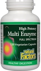 Natural Factors High Potency Multi Enzyme Full Spectrum (120 Vegetarian Capsules)