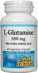 Natural Factors L-Glutamine 500mg (60 Vegetarian Capsules)