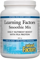 Natural Factors Learning Factors Smoothie Mix with Pea Protein, Wild Berry (930g Powder)