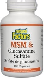 Natural Factors MSM & Glucosamine Sulfate (180 Capsules)