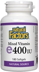 Natural Factors Mixed Vitamin E 400 IU Natural Source (180 Softgels)
