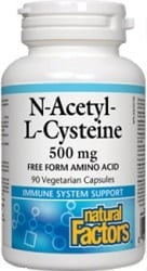 Natural Factors N-Acetyl-L-Cysteine 500mg (90 Vegetarian Capsules)