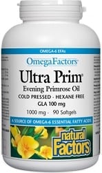 Natural Factors OmegaFactors Ultra Prim Evening Primrose Oil 1000mg (90 Softgels)