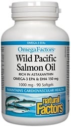 Natural Factors OmegaFactors Wild Pacific Salmon Oil 1000mg (90 Capsules)
