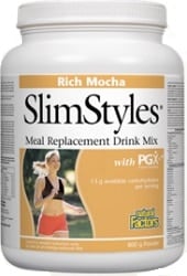 Natural Factors SlimStyles Meal Replacement Drink Mix – Rich Mocha (800g Powder)