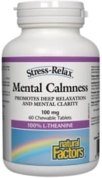 Natural Factors Stress-Relax Mental Calmness 100mg (60 Chewable Tablets)