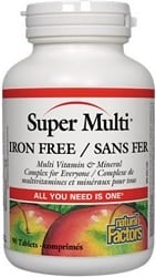 Natural Factors Super Multi Iron Free (90 Tablets)