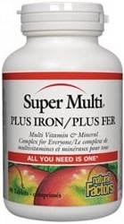 Natural Factors Super Multi Plus Iron (90 Tablets)
