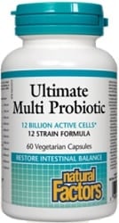 Natural Factors Ultimate Multi Probiotic 12 Billion Active Cells (60 Vegetarian Capsules)