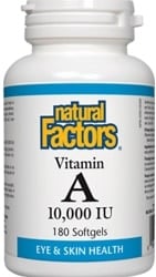 Natural Factors Vitamin A 10,000 IU (180 Softgels)