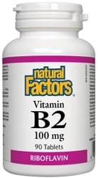 Natural Factors Vitamin B2 Riboflavin 100mg (90 Tablets)