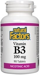 Natural Factors Vitamin B3 Niacin 100mg (90 Tablets)