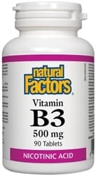 Natural Factors Vitamin B3 Niacin 500mg (90 Tablets)