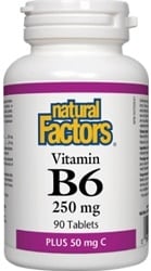 Natural Factors Vitamin B6 250mg Plus Vitamin C 50mg (90 Tablets)