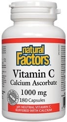 Natural Factors Vitamin C 1000mg Calcium Ascorbate (180 Capsules)