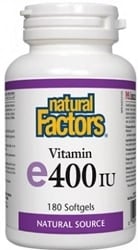 Natural Factors Vitamin E 400 IU Natural Source (180 Softgels)