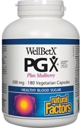 Natural Factors WellBetX PGX Plus Mulberry 500mg (180 Vegetarian Capsules)
