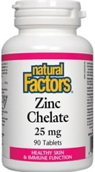 Natural Factors Zinc Chelate 25mg (90 Tablets)