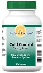 Nature's Harmony Cold Control Ginseng Extract 200mg (60 Capsules)